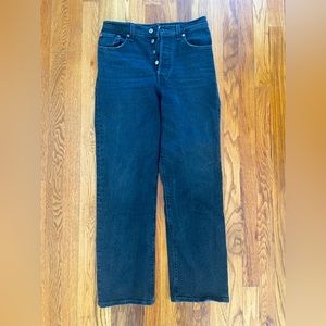 Levi’s Ribcage Black Denim Jeans, Size 26